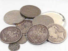 Appraisal: A quantity of silver coins comprising five crowns from to