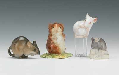 Appraisal: Four Collectable Porcelain Figurines of Mice Including a Beatrix Potter