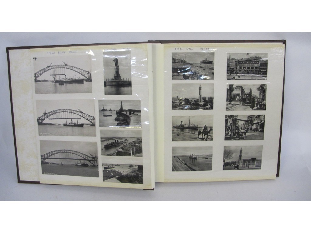 Appraisal: Album of photographs pertaining to shipping - Suez Canal etc