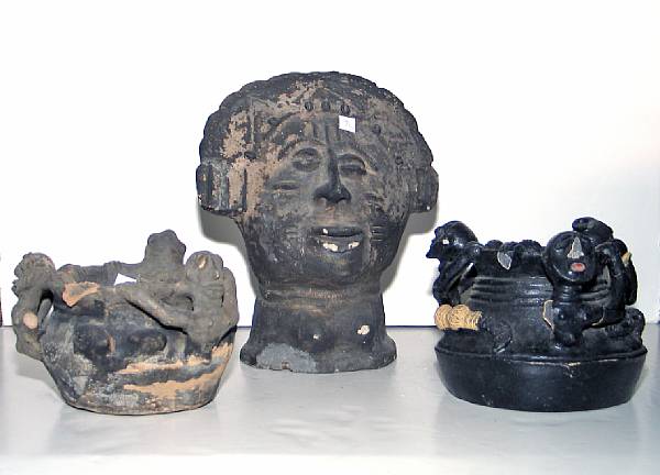 Appraisal: Property of various owners Ghana comprising two figural bowls and