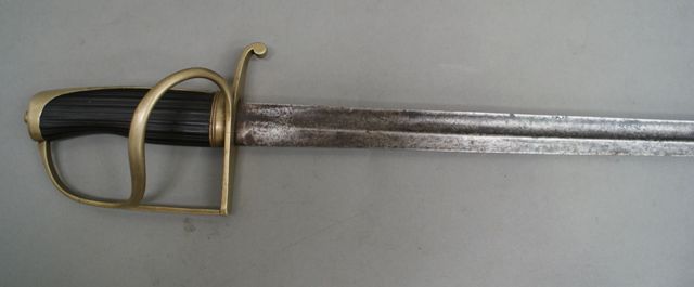 Appraisal: A European Infantry Officer's sword inch straight blade tip missing