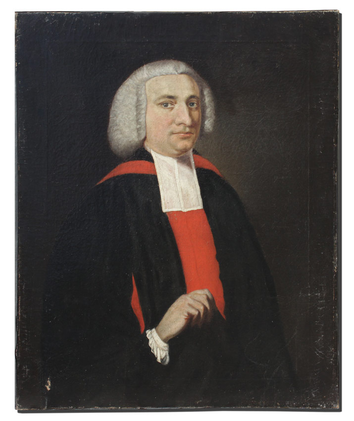 Appraisal: EARLY OIL ON CANVAS PORTRAIT OF A GENTLEMAN Clergy or