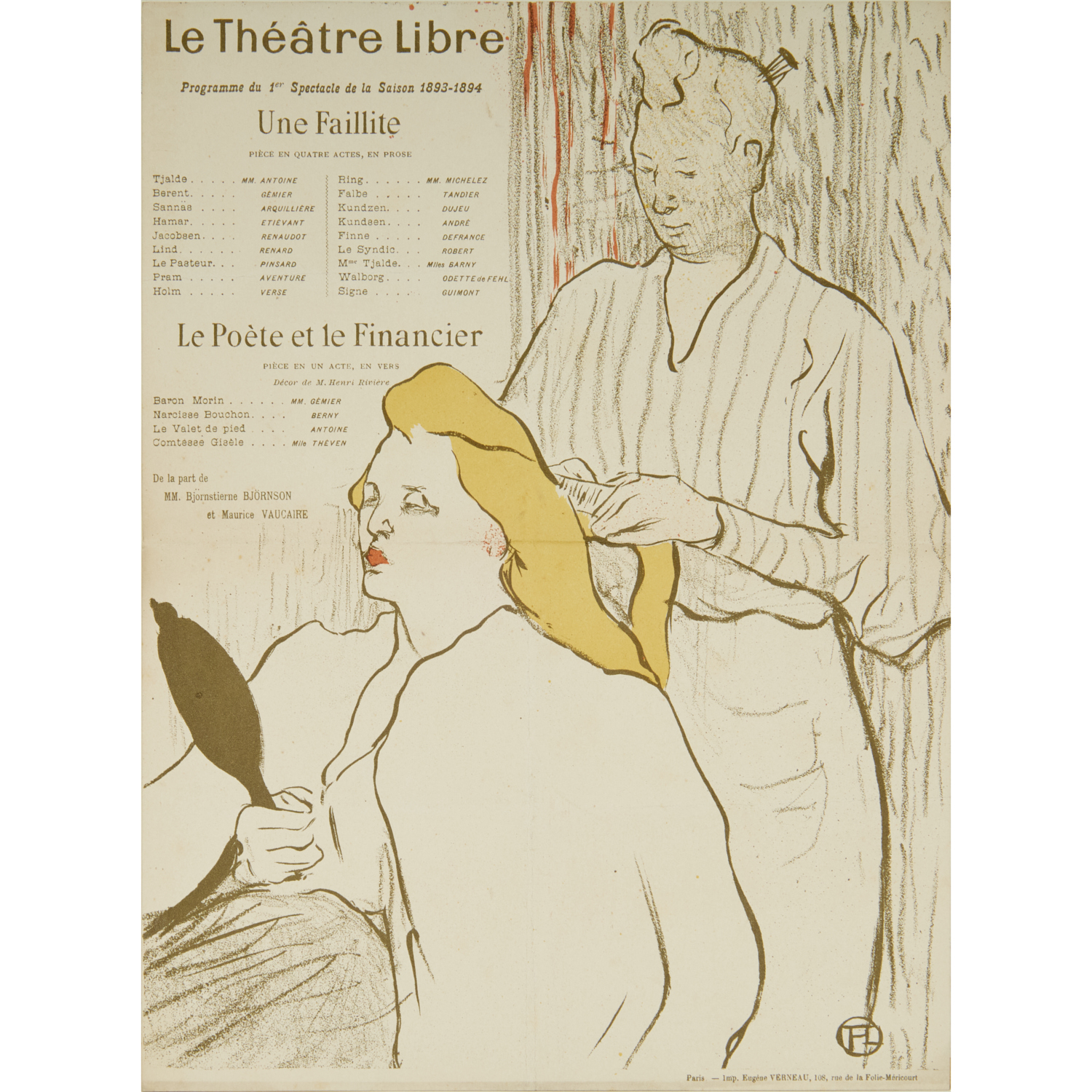 Appraisal: HENRI DE TOULOUSE-LAUTREC COLOR LITHOGRAPH Henri de Toulouse-Lautrec French -