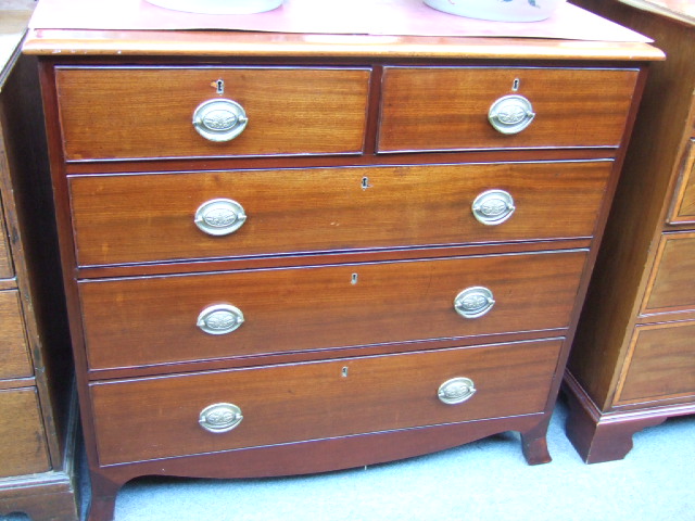 Appraisal: An early th century mahogany chest of two short and