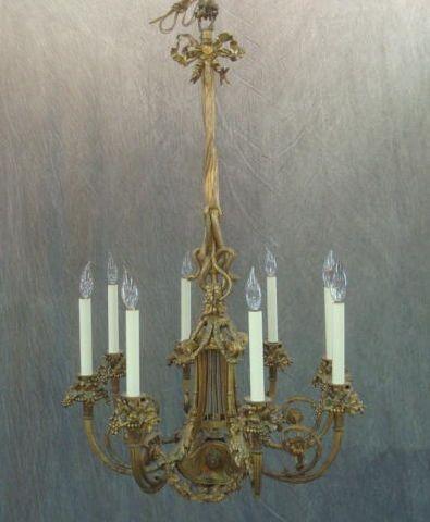 Appraisal: Bronze Arm Chandelier Magnificent chandelier Looks to be th cent