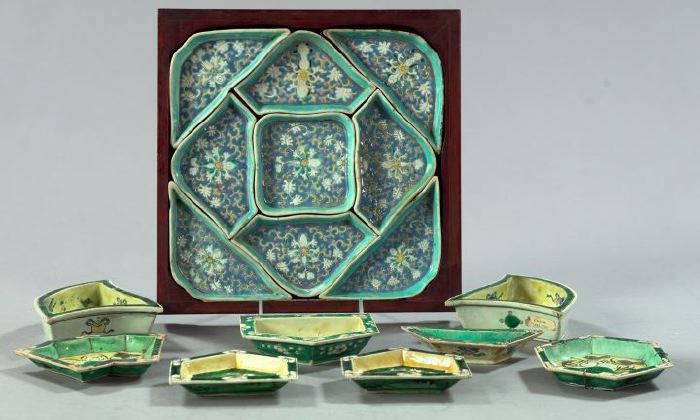 Appraisal: Seventeen-Piece Collection of Chinese Porcelain Condiment Dishes consisting of a