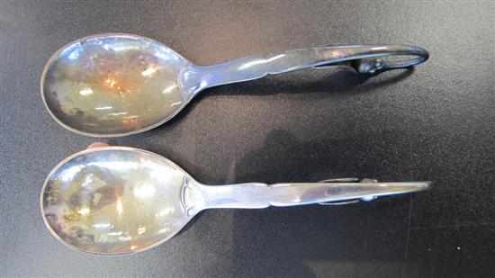 Appraisal: PAIR OF GEORG JENSEN STERLING SILVER SERVING SPOONS