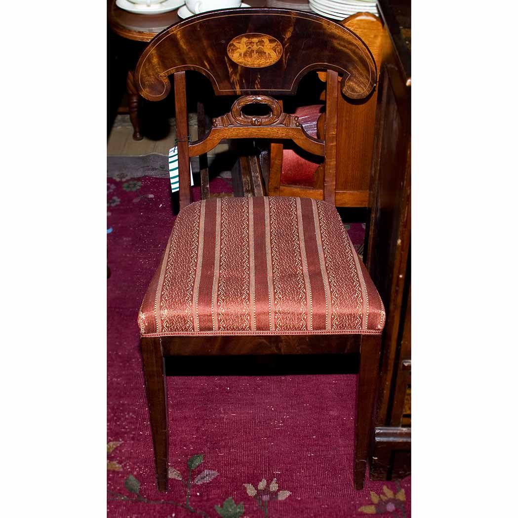 Appraisal: Pair of Inlaid Mahogany Side Chairs