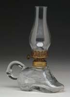 Appraisal: RARE ATTERBURY CLEAR GLASS SHOE MINI LAMP S - Clear