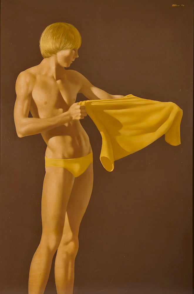 Appraisal: ROBERT BLISS American - Standing Boy with Yellow Shirt oil