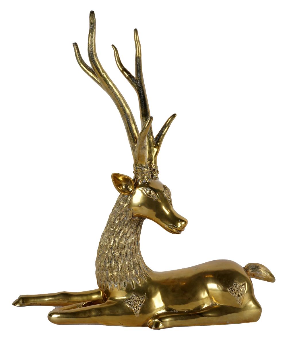 Appraisal: ASIAN BRASS DEER FIGUREunsigned Provenance The Estate of Kay Pick