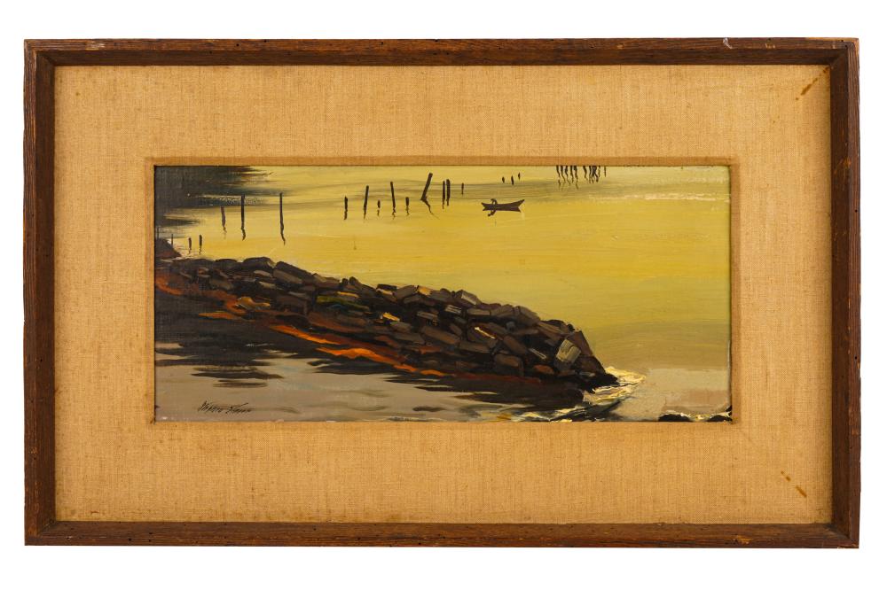 Appraisal: STEPHEN MORGAN ETNIE - COASTAL SCENEoil on masonite signed lower