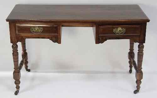 Appraisal: An Edwardian mahogany dressing table with two drawers on turned