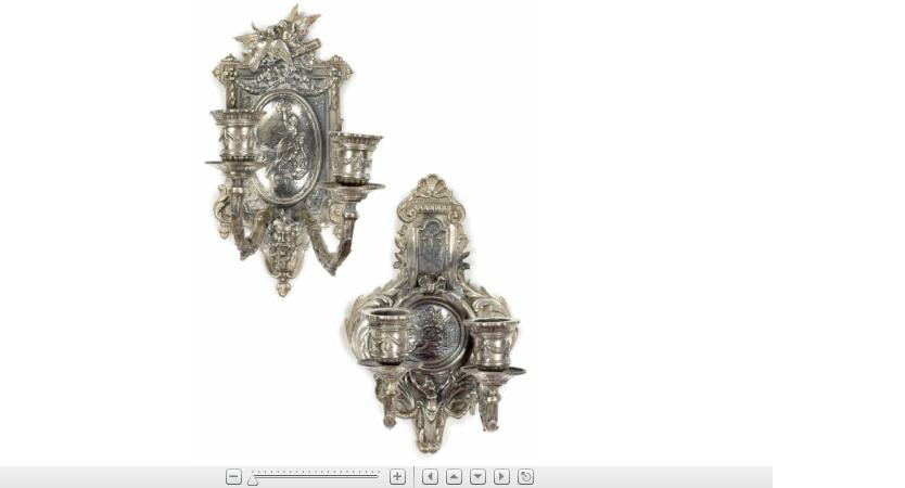 Appraisal: Matched pair of Continental silver wall sconces th century