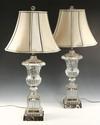 Appraisal: TABLE LAMPS - Pair of classical urn form crystal table