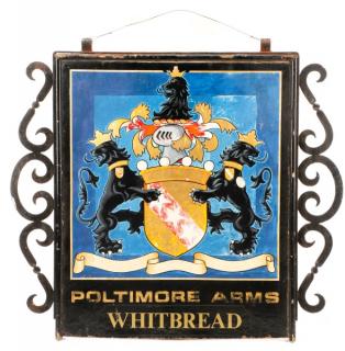 Appraisal: British Polychromed Iron Pub Sign Poltimore Arms British th century