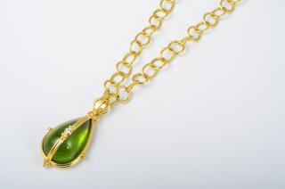 Appraisal: Temple St Clair Peridot Pendant Chain Necklace K gold large