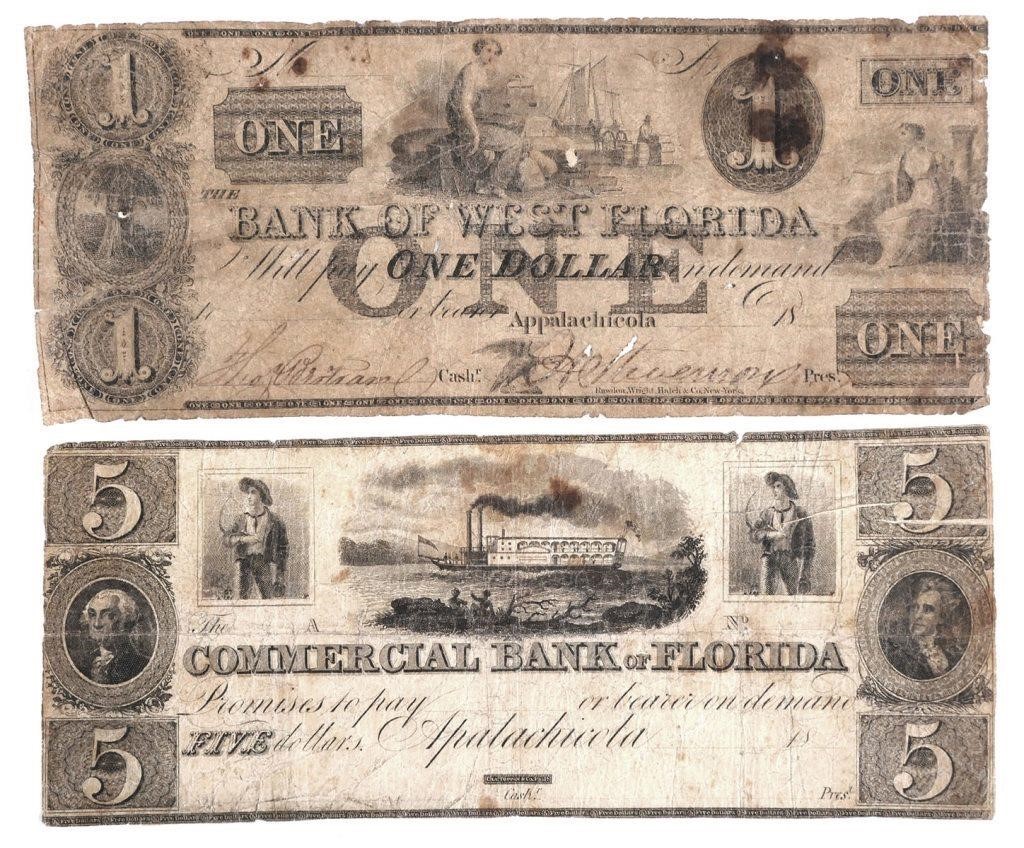 Appraisal: Two banknotes mid- s date blank not filled out Both