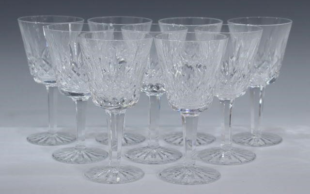 Appraisal: lot of Waterford Lismore cut crystal claret wine glasses acid-etched