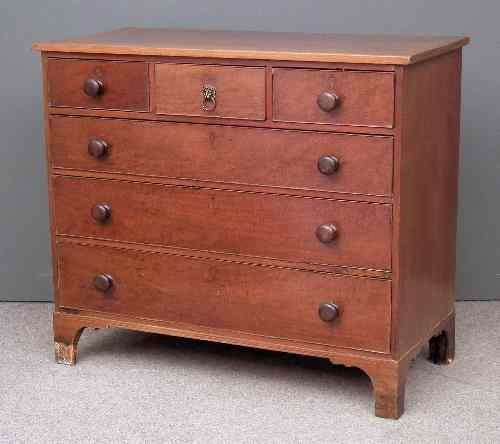 Appraisal: A late Georgian mahogany chest of drawers with square top