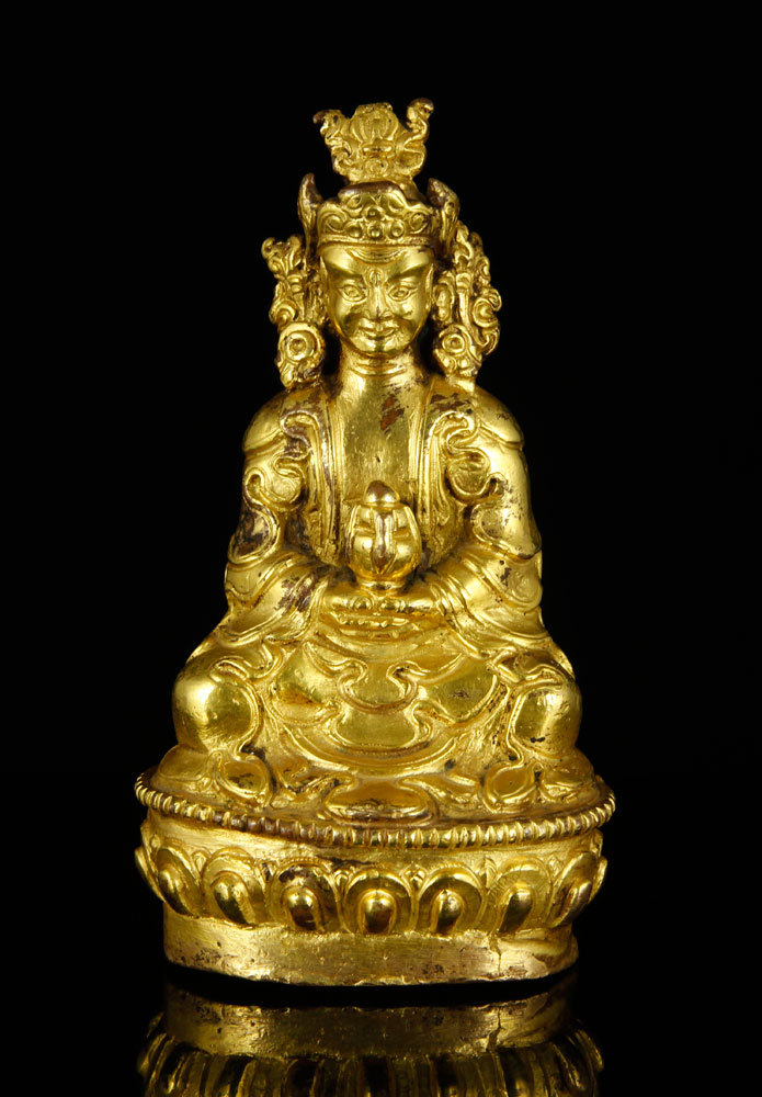 Appraisal: - th C Chinese Gilt Bronze Buddha th century Chinese