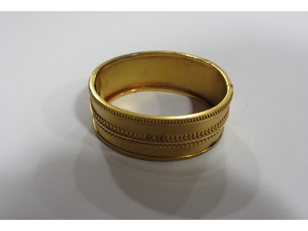 Appraisal: Victorian unmarked gold bangle Approximately gms