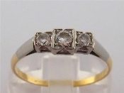 Appraisal: An Art Deco carat gold platinum and diamond three stone