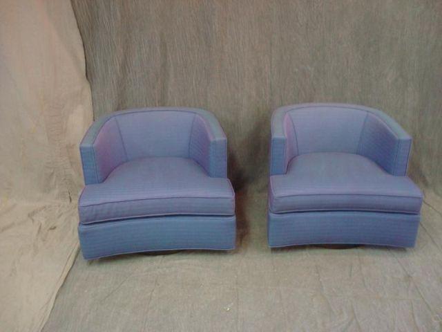 Appraisal: Pair of HARVEY PROBER Club Chairs on Swivel Bases From