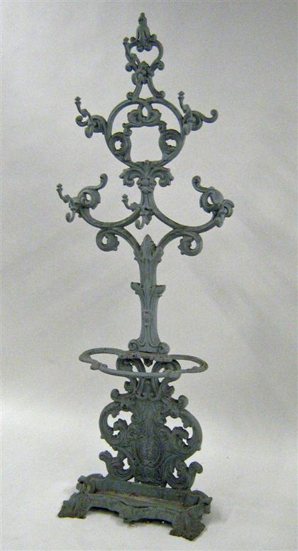 Appraisal: Painted cast iron coat stand H W in