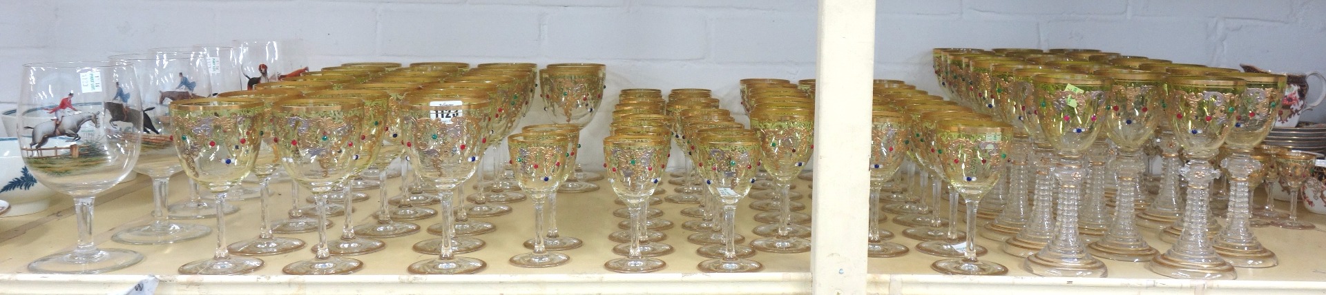 Appraisal: A part suite of Continental glasses th century each with