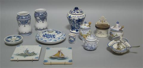 Appraisal: GROUP OF CONTINENTAL TIN-GLAZED POTTERY WARES Including two french mustard