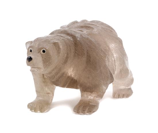 Appraisal: Sale Lot A Carved Quartz Model of a Bear possibly