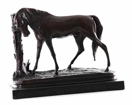 Appraisal: Bronze sculpture of Horse after Mene Continental th century horse