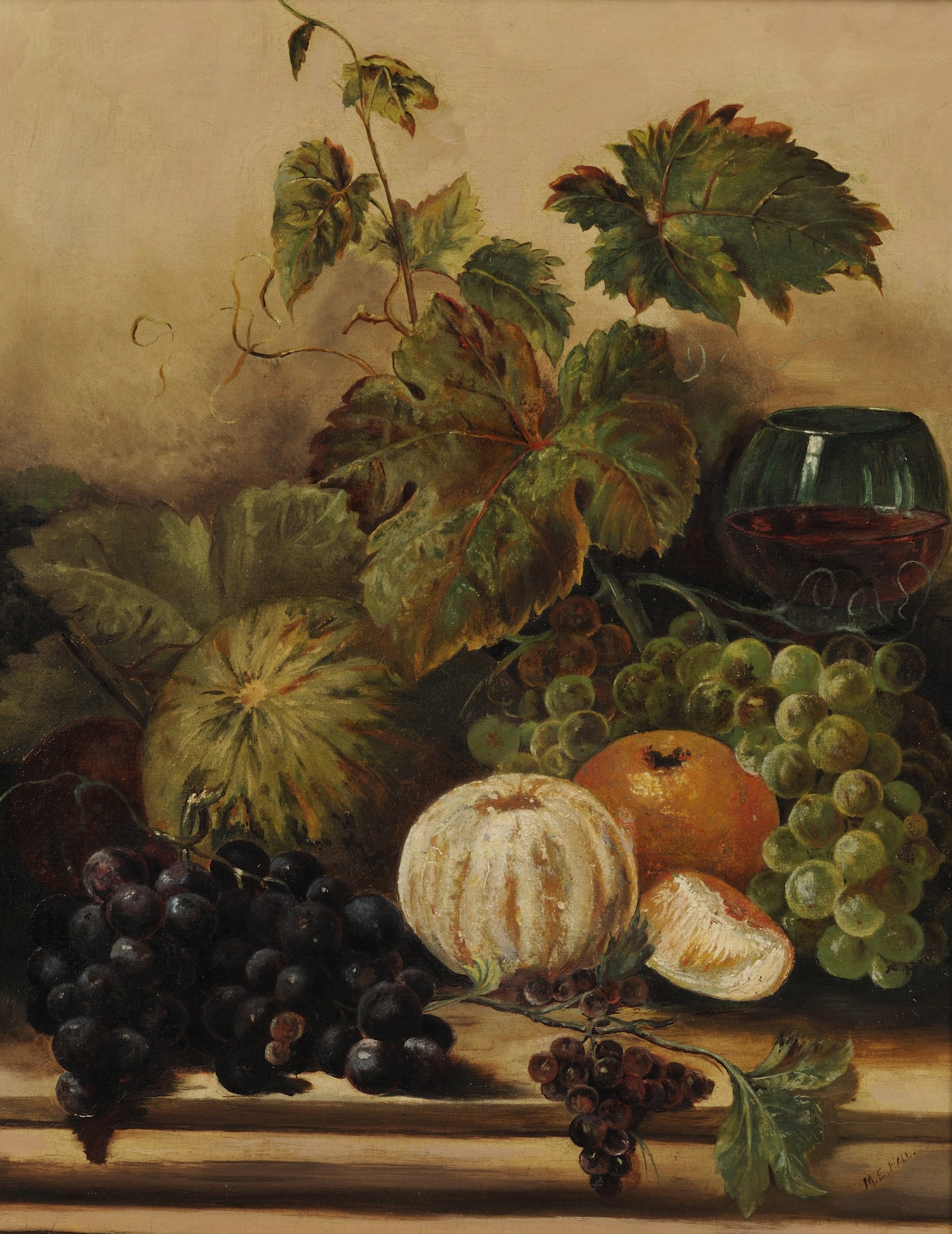 Appraisal: British School th th Century Still Life with Fruit and