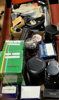 Appraisal: Two box lots Miscellaneous camera lot to include Contaflex distagon