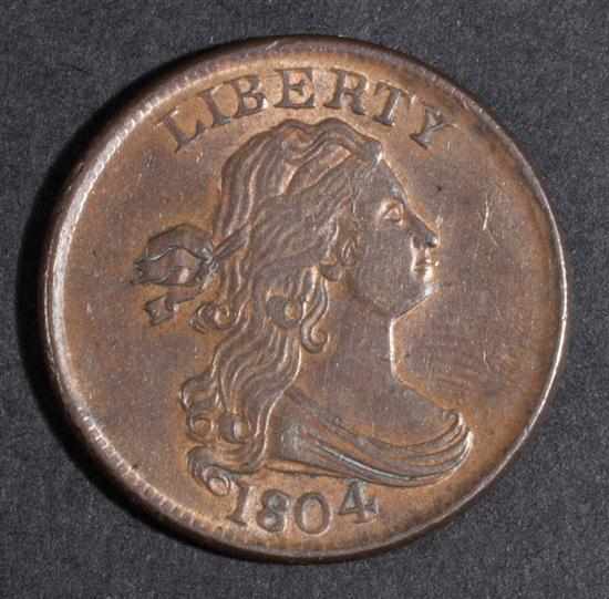 Appraisal: United States draped bust type copper half cent spiked chin