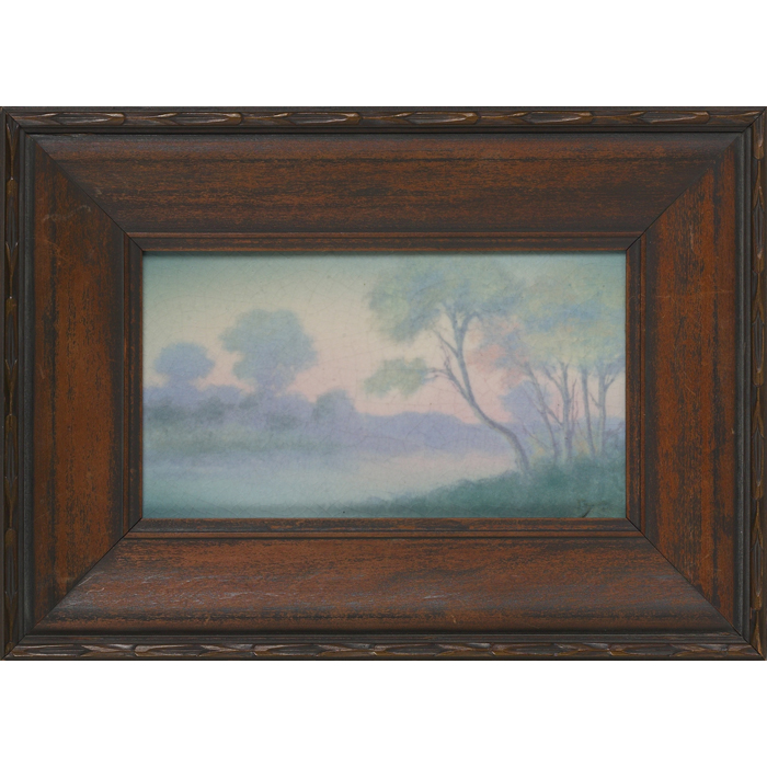 Appraisal: Rookwood plaque Vellum glaze with a finely painted landscape titled