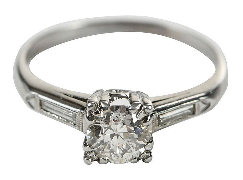 Appraisal: Platinum Diamond Ring center old European cut diamond estimated weight