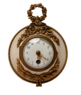 Appraisal: Small French Ormolu Mounted Wall Clock French late th century