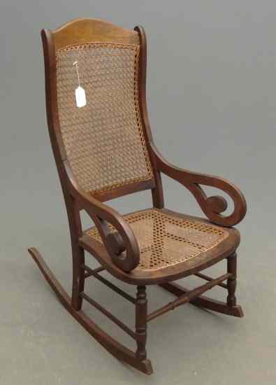 Appraisal: Victorian Lincoln rocker with cane seat and back '' Seat