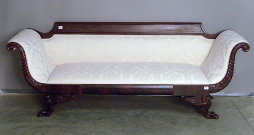 Appraisal: Empire style mahogany sofa