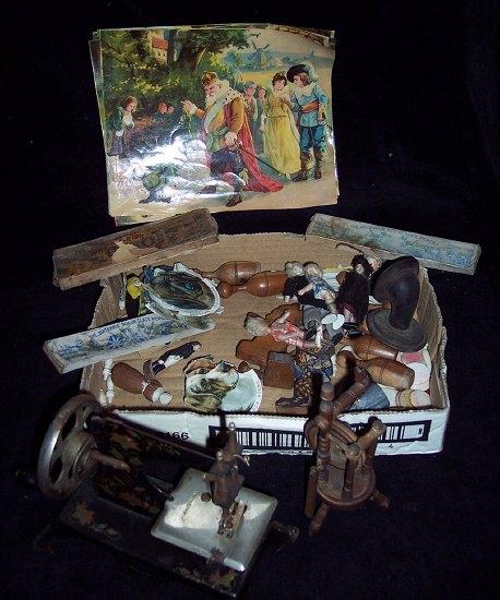 Appraisal: A child's German sewing machine and a quantity of sundries