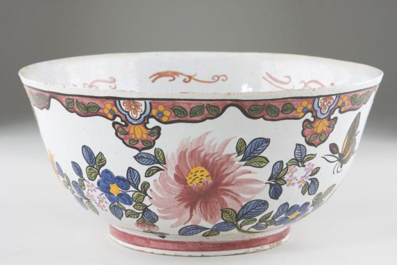 Appraisal: Dutch Polychrome Delft Center Bowl th c possibly attributable to