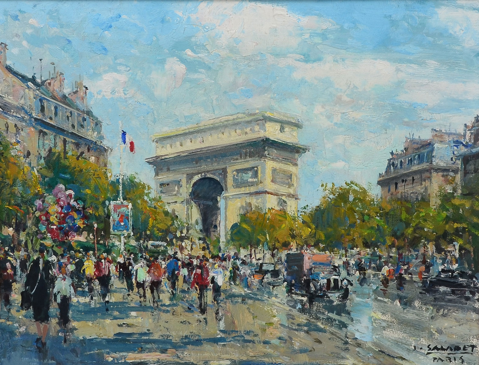 Appraisal: SALABET Jean French - Arc Di Triomphe Paris Oil Canvas