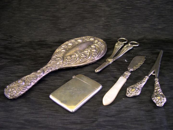 Appraisal: Group of Four Sterling Silver Items consisting of an English