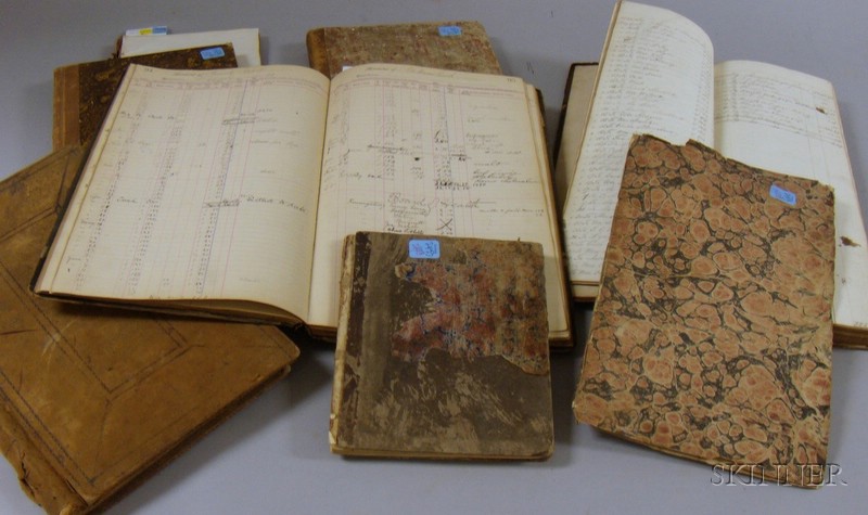 Appraisal: Eight th Century Hand-written Accounts Ledgers mostly Maine related