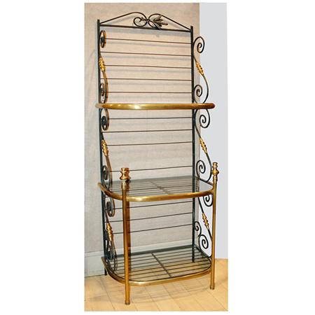 Appraisal: Brass and Painted Iron Baker's Rack Estimate -