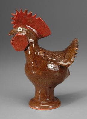 Appraisal: Reggie Meaders stoneware rooster White County Georgia - articulated feathers