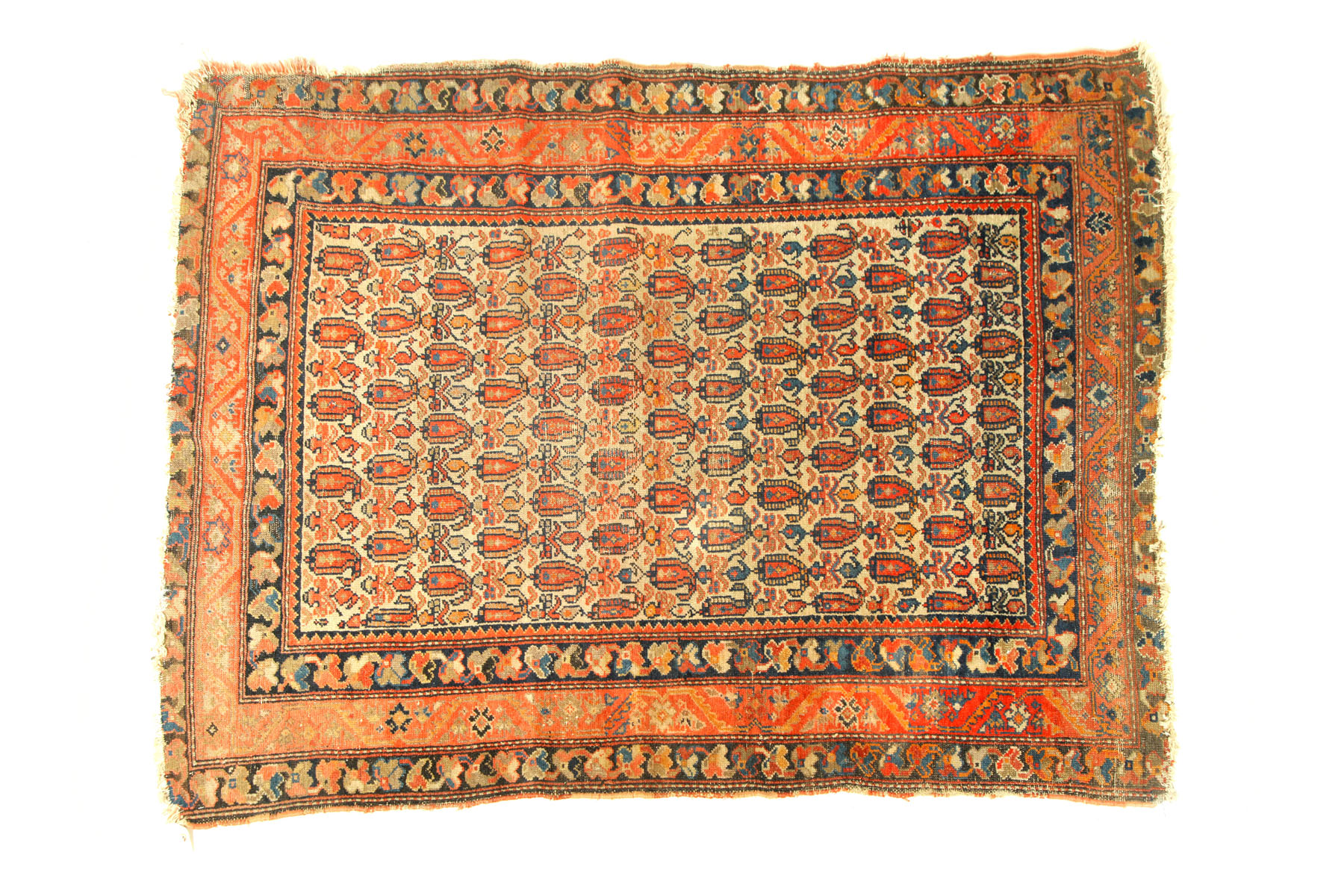 Appraisal: ORIENTAL RUG Hamadan Melayer Ivory ground Worn ' x '