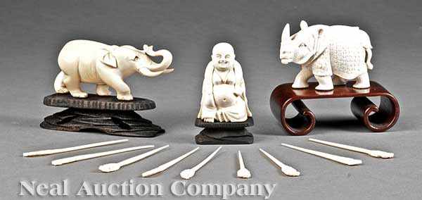 Appraisal: A Group of Three Japanese and or Chinese Ivory Figures